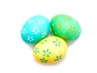 Perfect colorful handmade easter eggs isolated