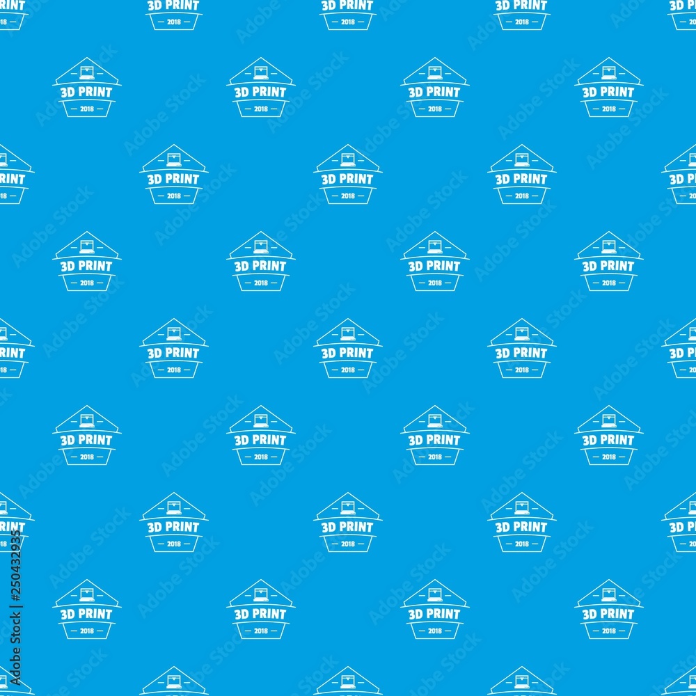 Poster design 3d printing pattern vector seamless blue repeat for any use