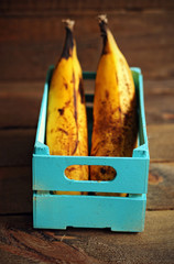 Pair of banana trees on wood