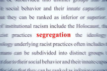 Fototapeta premium zoom on word segregation