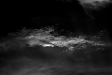 White cloud isolated on black background, Fluffy texture , Abstract smoke