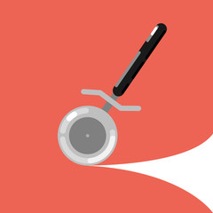 Pizza knife. Flat style.
