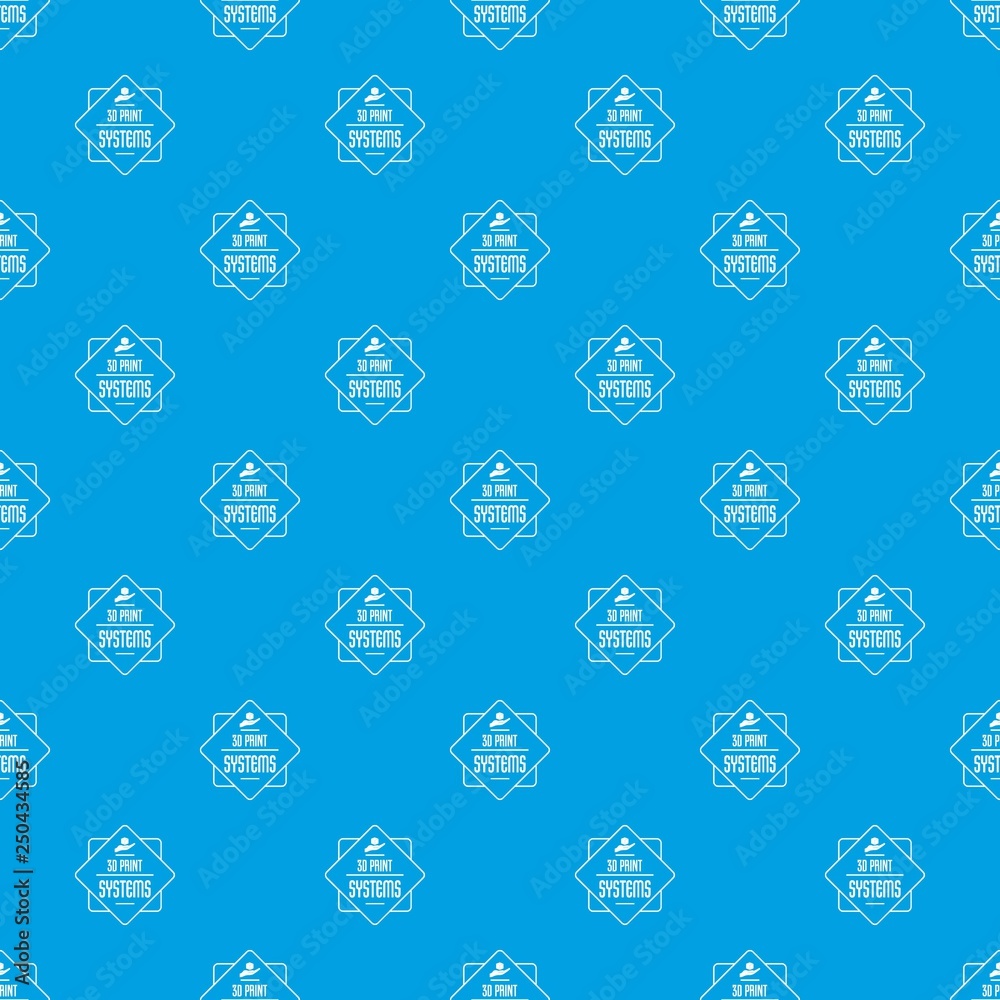 Poster systems 3d printing pattern vector seamless blue repeat for any use