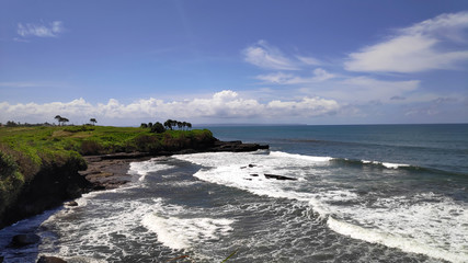 Cliff of Tanah Lot temple in Bali
