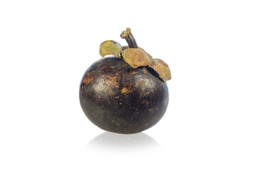 fresh ripe mangosteen on white background