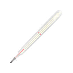 Mercury thermometer vector. Medical exam, body temperature, glass thermometer. Thermometer concept. Vector can be used for topics like healthcare, medicine, care