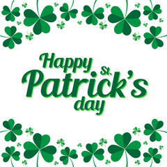 PrintHappy Saint Patrick's day vector template with white background