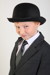 hat, boy, smile, portrait, boy, child, artist, actor, boy actor, young model, portrait boy, school suit, school uniform, tie, conversation, posing, kid, 