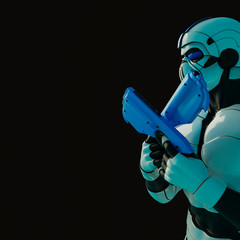 trooper in a dark background