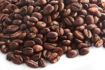 Coffee. Close-up coffee on white background