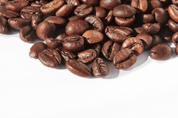 Coffee Beans closeup on white background