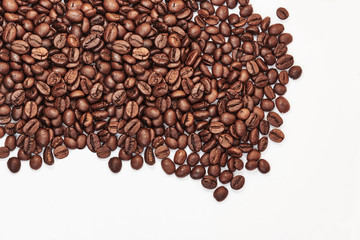 Coffee beans. Isolated on a white background. With space for text.