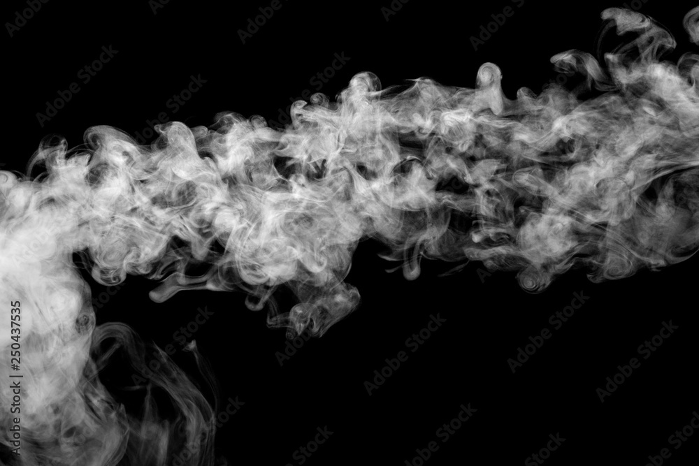 Wall mural white smoke isolated on black background, abstract powder, water spray, add smoke effect