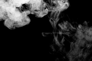 white smoke isolated on black background, abstract powder, water spray, Add smoke effect