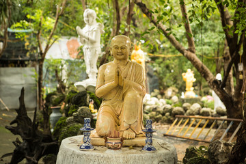 Buddhist statues in the temple in Nha Trang Vietnam