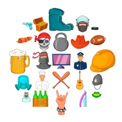 Best dad icons set. Cartoon set of 25 best dad vector icons for web isolated on white background