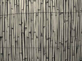 full frame monochrome sepia cracked faded old bamboo fence background