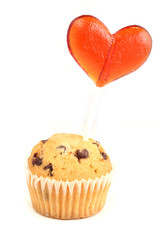 heart caramel muffins