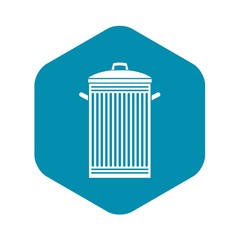 Trash can icon in simple style isolated on white background