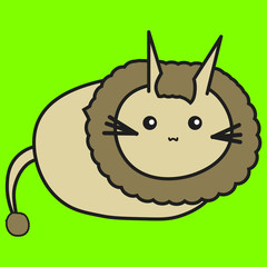 Bunny zodiac sign Leo in cartoon style.