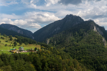 Fototapeta premium Tourist camp in Durmitor National Park, Montenegro