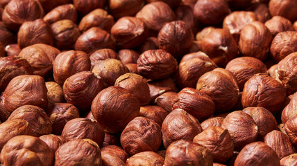Hazelnut  background   close-up, healty food