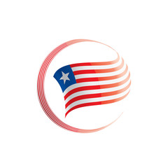 Naklejka premium Liberia flag, vector illustration on a white background.