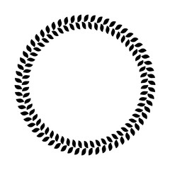 Wreath ring of black leafs. Simple flat vector illustration