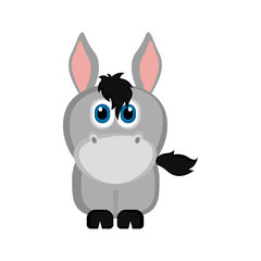 Isolated cute donkey. Farm animal. Vector illustration design
