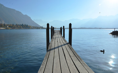 Wooden Pier, Lake Geneva, Switzerland