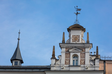 Fototapeta na wymiar Closeup of ancient building in Krakow, Poland