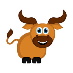 Isolated cute bull. Farm animal. Vector illustration design