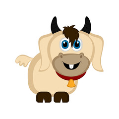 Isolated cute goat. Farm animal. Vector illustration design
