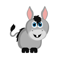 Obraz premium Isolated cute donkey. Farm animal. Vector illustration design