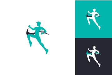 Fototapeta na wymiar Swash Run Logo Inspirations Template
