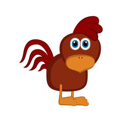 Isolated cute rooster. Farm animal. Vector illustration design