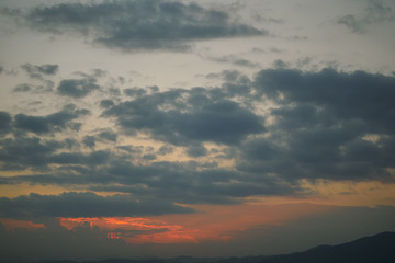 dark cloud above dusk sky