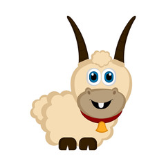 Isolated cute goat. Farm animal. Vector illustration design