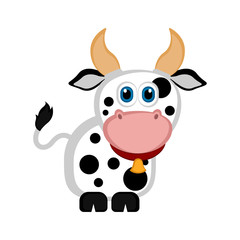 Isolated cute cow. Farm animal. Vector illustration design