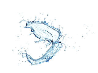 water liquid splash isolated on white background with clipping path, 3d rendering.