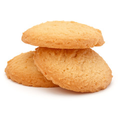 Fototapeta na wymiar stacked short pastry cookies isolated on white background