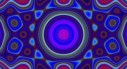 Psychedelic symmetry abstract pattern and hypnotic background,  crazy design.