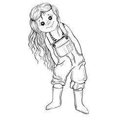 Vector graphic baby characters, cartoon character, cute girl