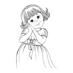 Fototapeta premium Vector graphic baby characters, cartoon character, cute girl