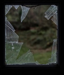 Fenêtre cassée à Jujurieux, Ain, France