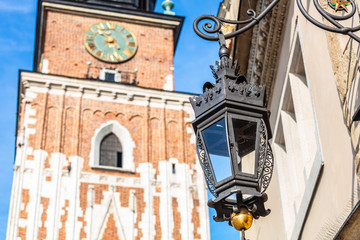 Fototapeta na wymiar Hanging lantern in Krakow, Poland