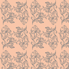 beautiful bright background with painted floral 