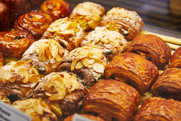 delicious homemade sweet buns filled with marzipan