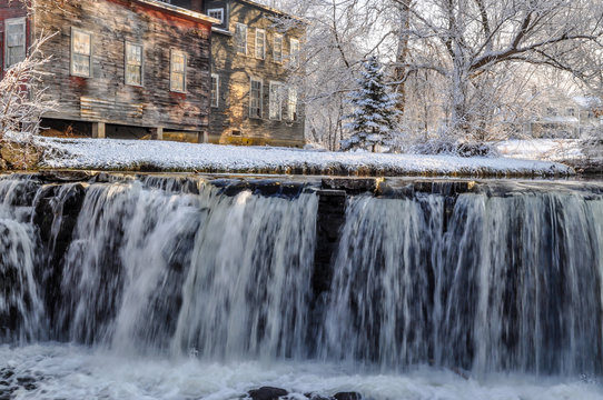 Winter at the Falls  Along Otter Creek in Brandon, Vermont