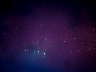 The London New year fireworks display captured from the central Barge on the River Thames